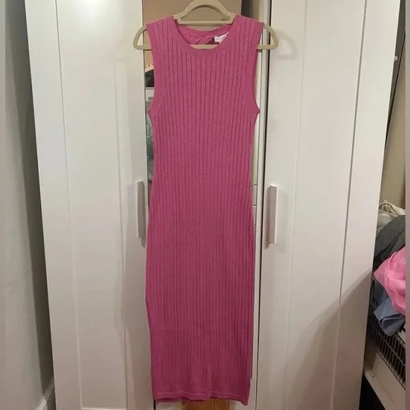 House of Harlow 1960 | Dresses | Nwot House Of Harlow 96 Strawberry Moon  Pink Sparkly Knit Midi Dress Size L | Poshmark
